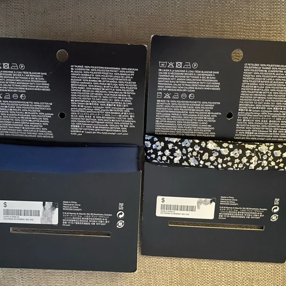 Clip on bow ties set of two one blue and one floral - Picture 2 of 3